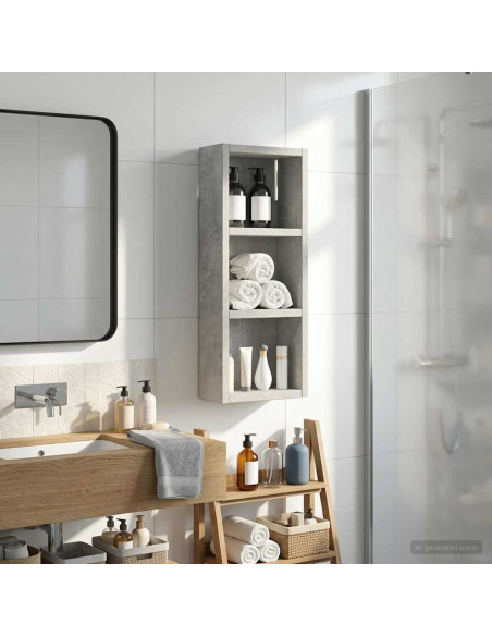 Armadio da bagno a muro Grigio Cemento 20 x 10 x 50 cm
