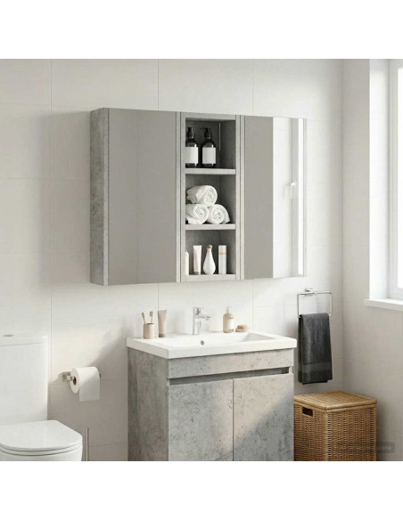 Armadio da bagno a muro Grigio Cemento 20 x 10 x 50 cm