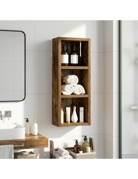 Armadio da bagno a muro Quercia Affumicata 20 x 10 x 50 cm
