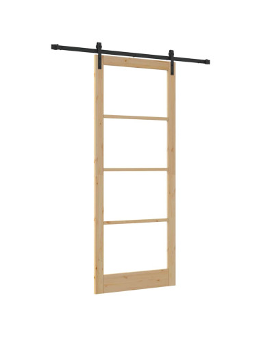 Porta scorrevole ORKDAL Naturale e Nero 93 x 232 cm