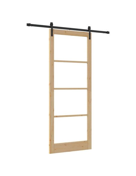 Porta scorrevole ORKDAL Naturale e Nero 93 x 232 cm