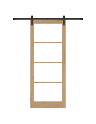 Porta scorrevole ORKDAL Naturale e Nero 93 x 232 cm