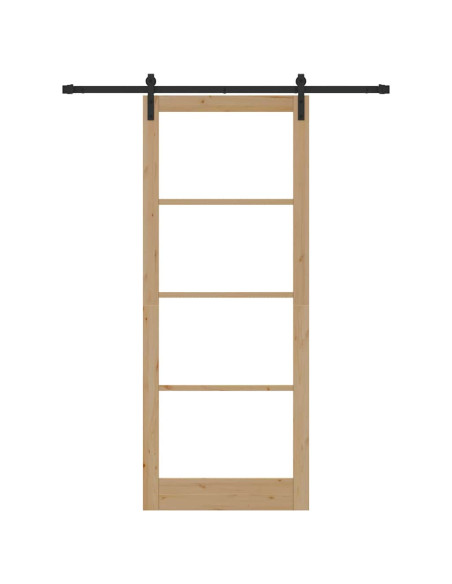 Porta scorrevole ORKDAL Naturale e Nero 93 x 232 cm