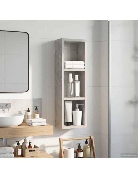 Armadio da bagno a muro Grigio Cemento 20 x 10 x 60,5 cm