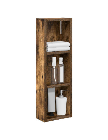 Armadio da bagno a muro Quercia Affumicata 20 x 10 x 60,5 cm