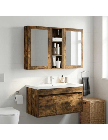 Armadio da bagno a muro Quercia Affumicata 20 x 10 x 60,5 cm