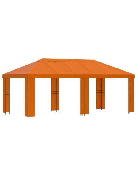 Gazebo da giardino 6 x 3 m Arancione Poliestere e Acciaio 190