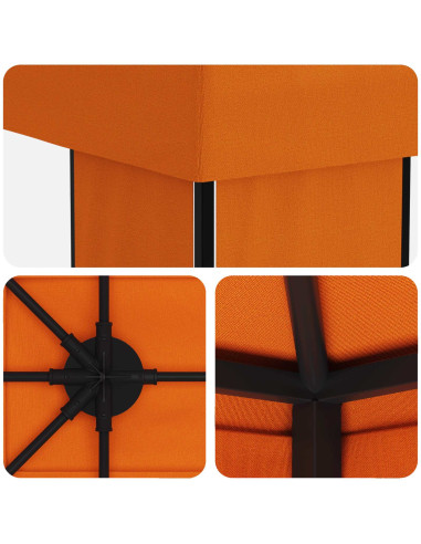 Gazebo da giardino 6 x 3 m Arancione Poliestere e Acciaio 190