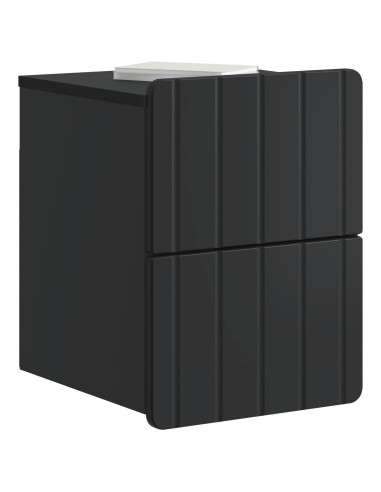 Mobiletto da notte a muro 2 pcs Nero 33 x 34,5 x 43 cm