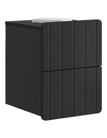 Mobiletto da notte a muro 2 pcs Nero 33 x 34,5 x 43 cm