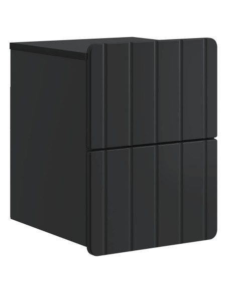 Mobiletto da notte a muro 2 pcs Nero 33 x 34,5 x 43 cm