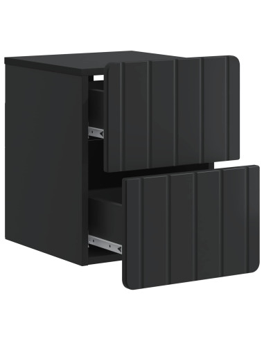 Mobiletto da notte a muro 2 pcs Nero 33 x 34,5 x 43 cm