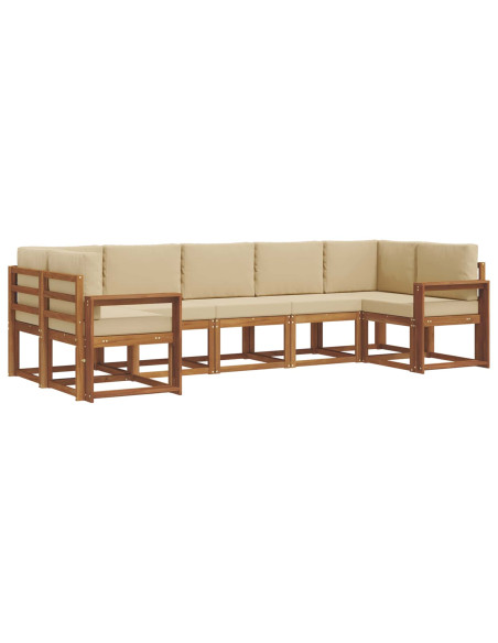 Set di divani con cuscino 7 pcs Naturale e Beige