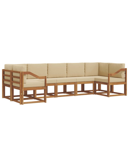 Set di divani con cuscino 7 pcs Naturale e Beige