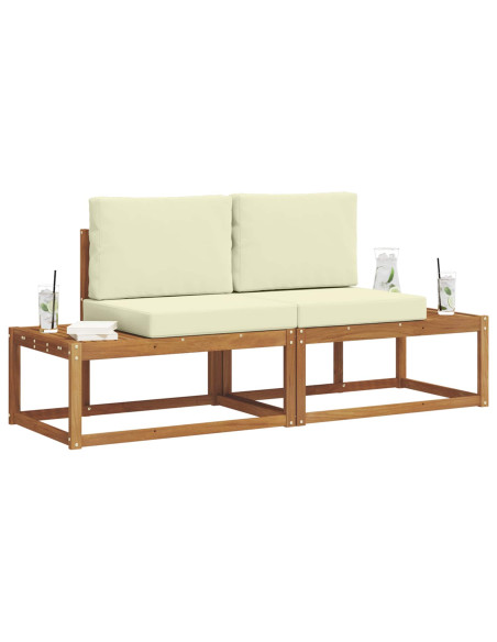 Set di divani con cuscino 2 pcs Naturale