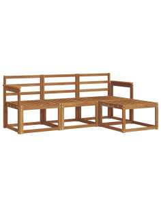Set di divani 4 pcs Naturale Legno di Acacia Massello 2