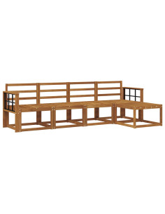 Set di divani 5 pcs Naturale Legno di Acacia Massello 2