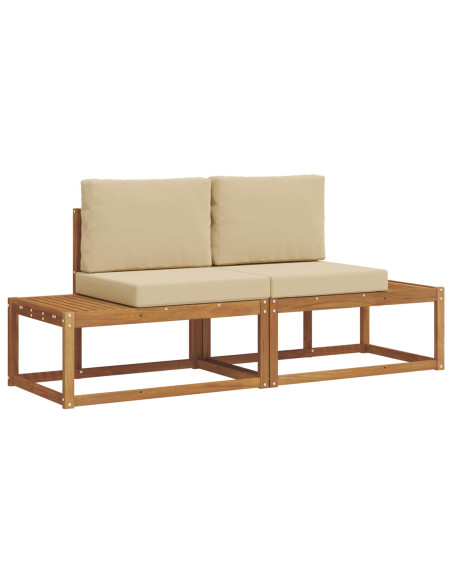 Set di divani con cuscino 2 pcs Naturale