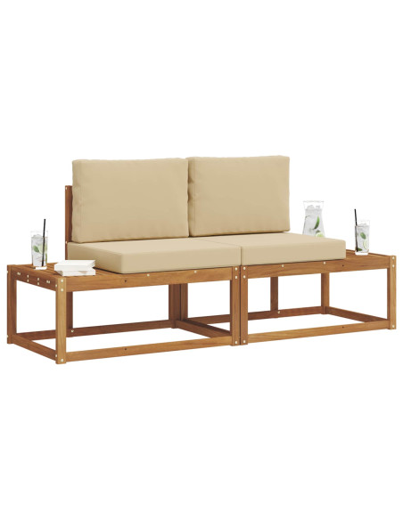 Set di divani con cuscino 2 pcs Naturale
