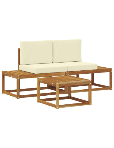 Set di divani con cuscino 3 pcs Naturale