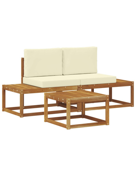 Set di divani con cuscino 3 pcs Naturale