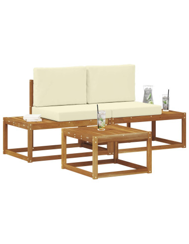 Set di divani con cuscino 3 pcs Naturale