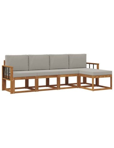Set di divani 5 pcs Grigio Naturale e Chiaro