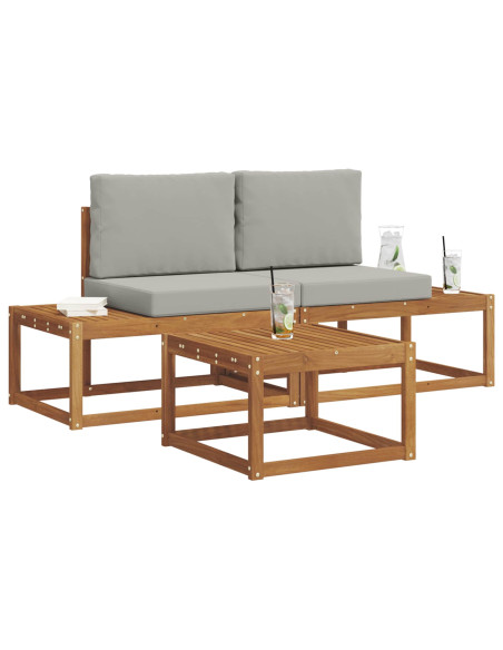 Set di divani con cuscino 3 pcs Naturale