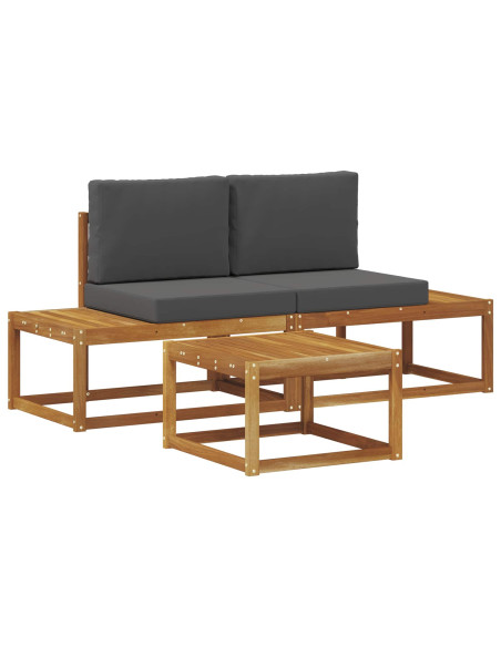 Set di divani con cuscino 3 pcs Naturale