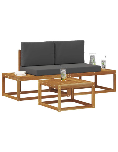 Set di divani con cuscino 3 pcs Naturale