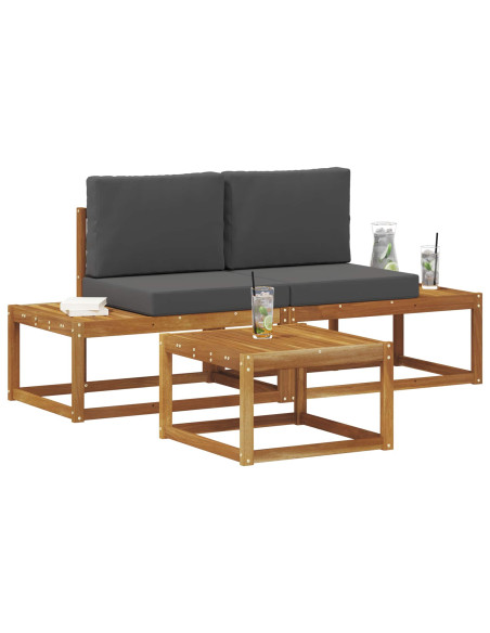 Set di divani con cuscino 3 pcs Naturale