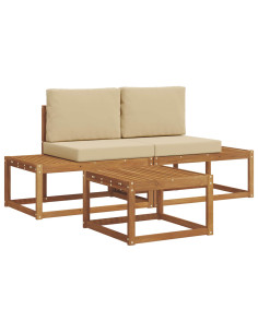 Set di divani con cuscino 3 pcs Naturale 2