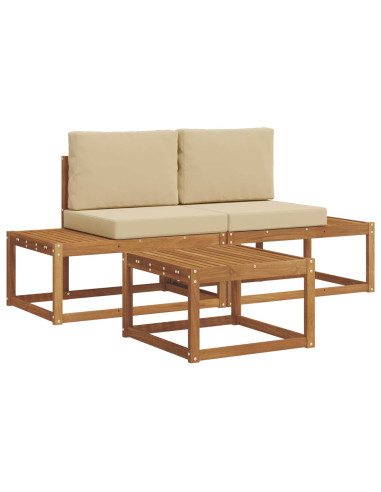 Set di divani con cuscino 3 pcs Naturale