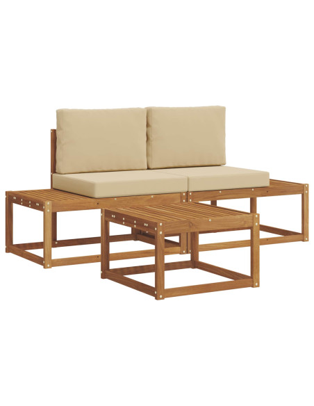 Set di divani con cuscino 3 pcs Naturale