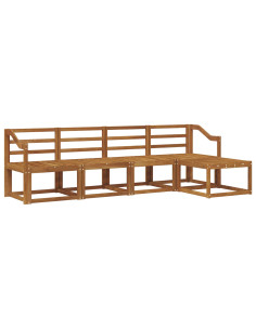 Set di divani 5 pcs Naturale Legno di Acacia Massello 2