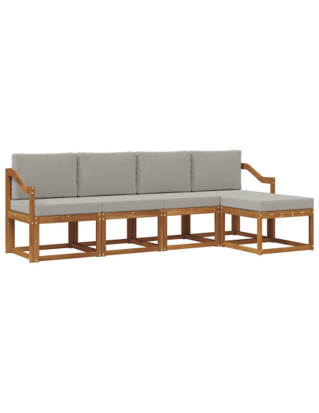 Set di divani 5 pcs Grigio Naturale e Chiaro