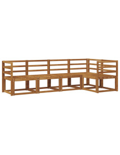 Set di divani 5 pcs Naturale Legno di Acacia Massello 2