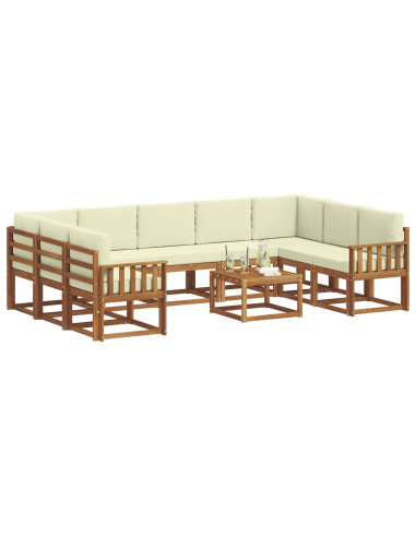 Set di divani con cuscino 10 pcs Naturale e Crema