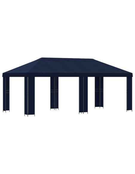 Gazebo da giardino 6 x 3 m Blu Poliestere e Acciaio 190