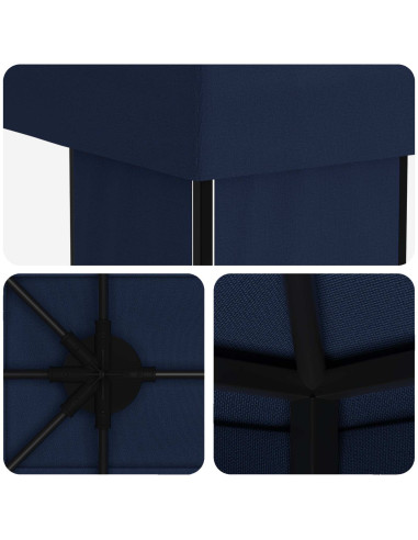 Gazebo da giardino 6 x 3 m Blu Poliestere e Acciaio 190