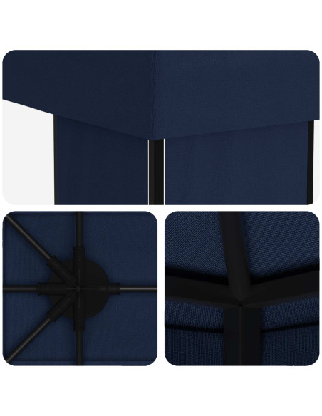 Gazebo da giardino 6 x 3 m Blu Poliestere e Acciaio 190