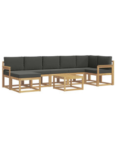 Set di divani da esterno 8 pcs Bianco e Antracite Poliestere 2