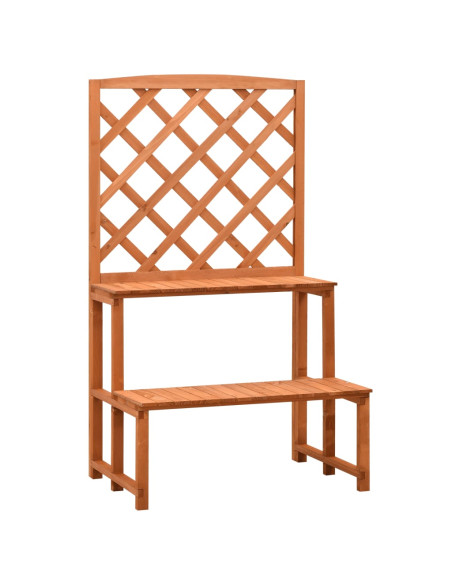 Fioriera con Traliccio Arancione 70x42x120 cm Massello di Abete