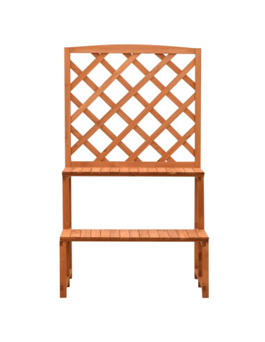 Fioriera con Traliccio Arancione 70x42x120 cm Massello di Abete