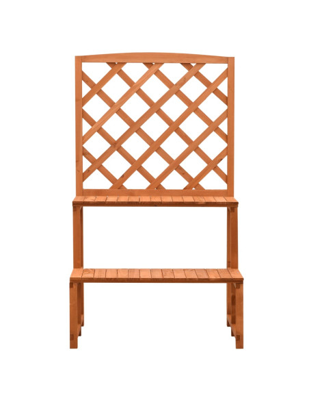 Fioriera con Traliccio Arancione 70x42x120 cm Massello di Abete