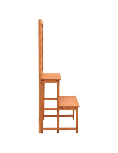 Fioriera con Traliccio Arancione 70x42x120 cm Massello di Abete
