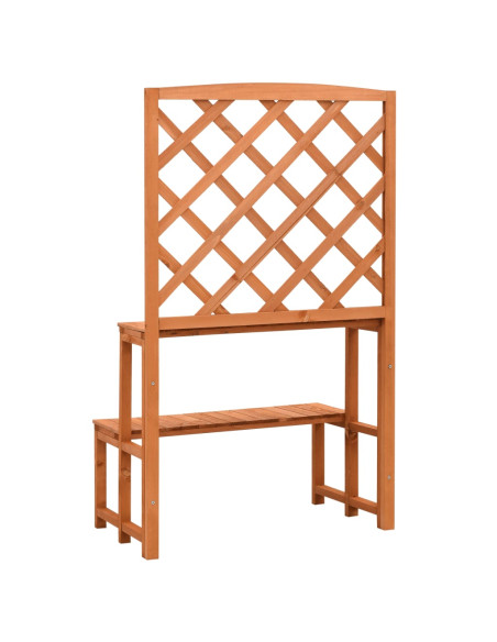 Fioriera con Traliccio Arancione 70x42x120 cm Massello di Abete