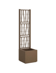 Vaso da Giardino con Trellis Marrone 36 x 36 x 140 cm 2