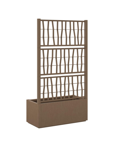 Vaso da Giardino con Trellis Marrone 80 x 36 x 140 cm PP