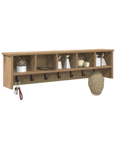 Appendiabiti a muro rovere artigianale 100 x 16 x 26 cm